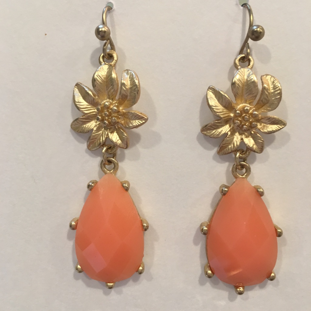Peach Drop Earring